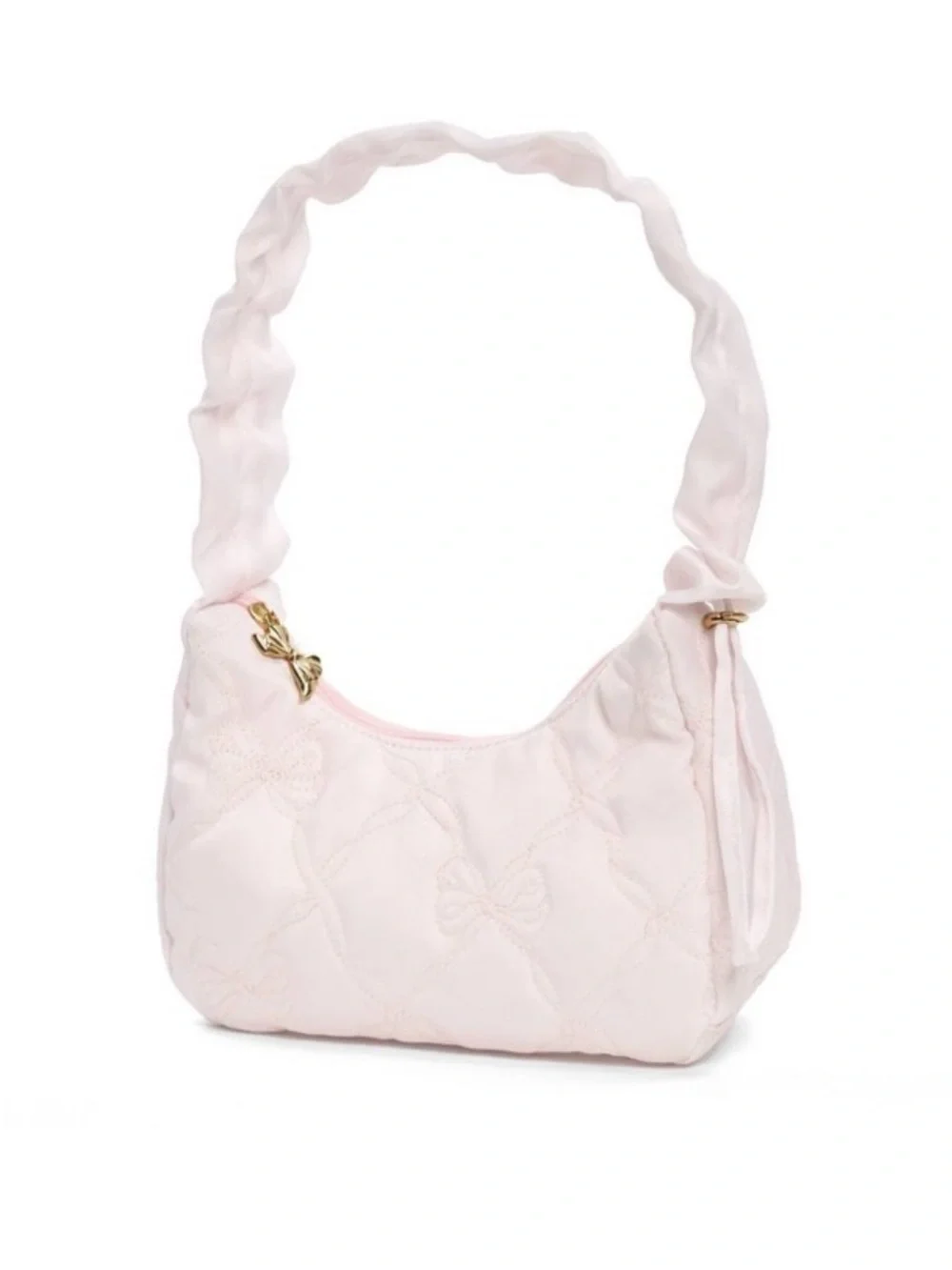 LoveShackFancy │ Yoobi Blush Bow Quilted Shoulder Bag